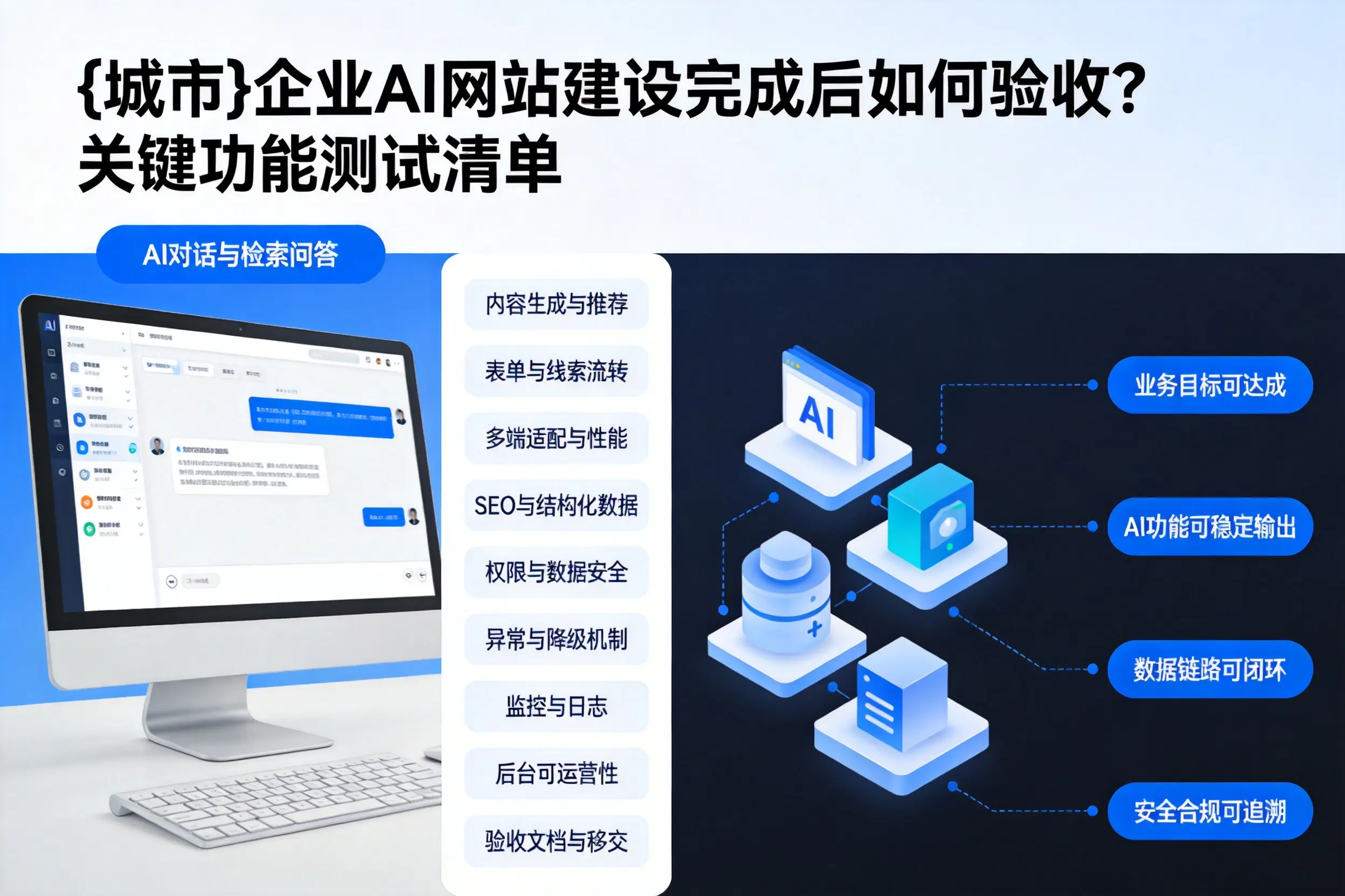 平凉企业AI网站建设完成后如何验收？关键功能测试清单