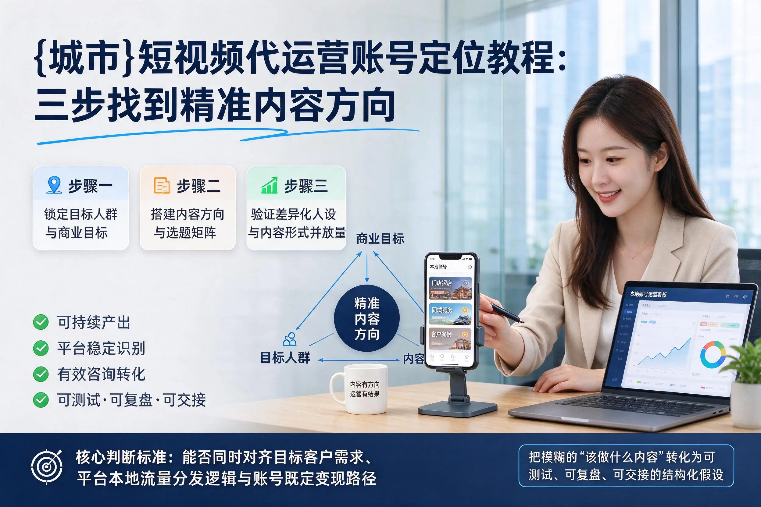 平凉短视频代运营账号定位教程:三步找到精准内容方向