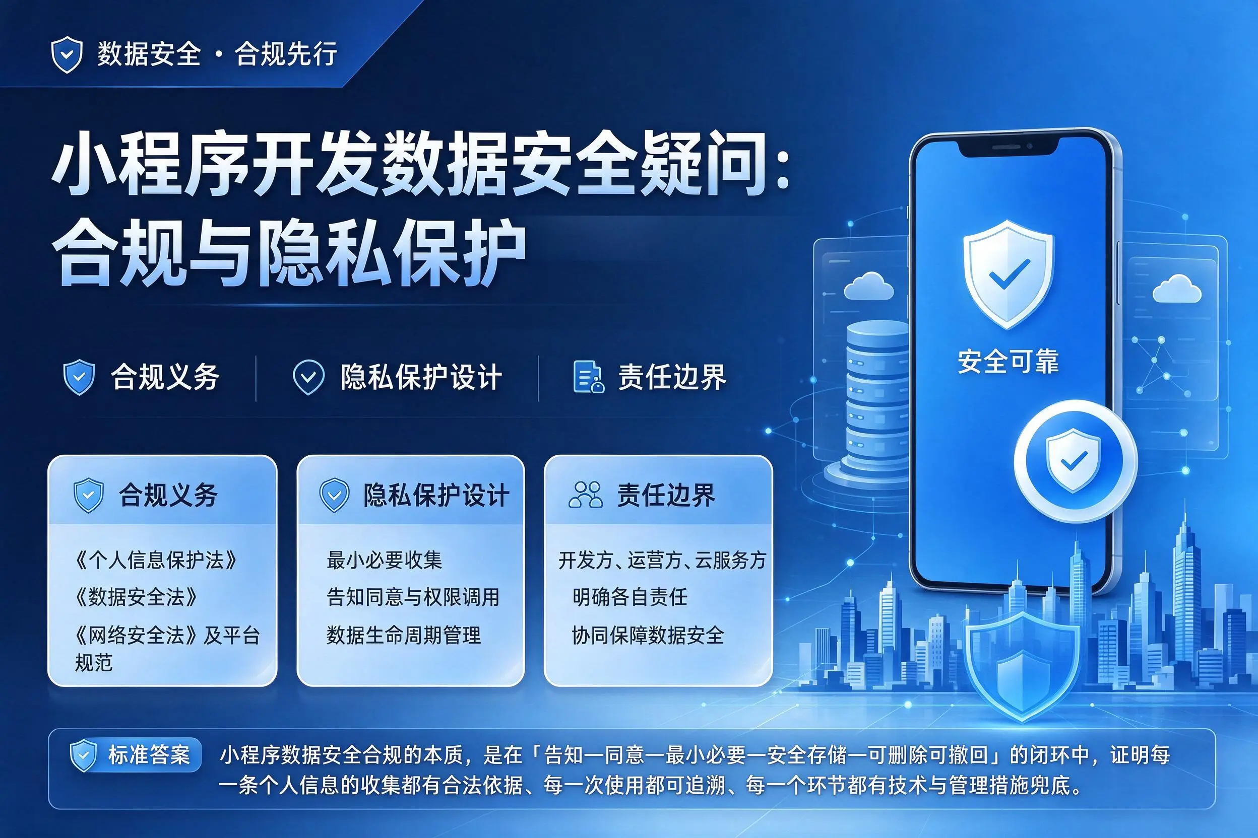 平凉小程序开发数据安全疑问：合规与隐私保护