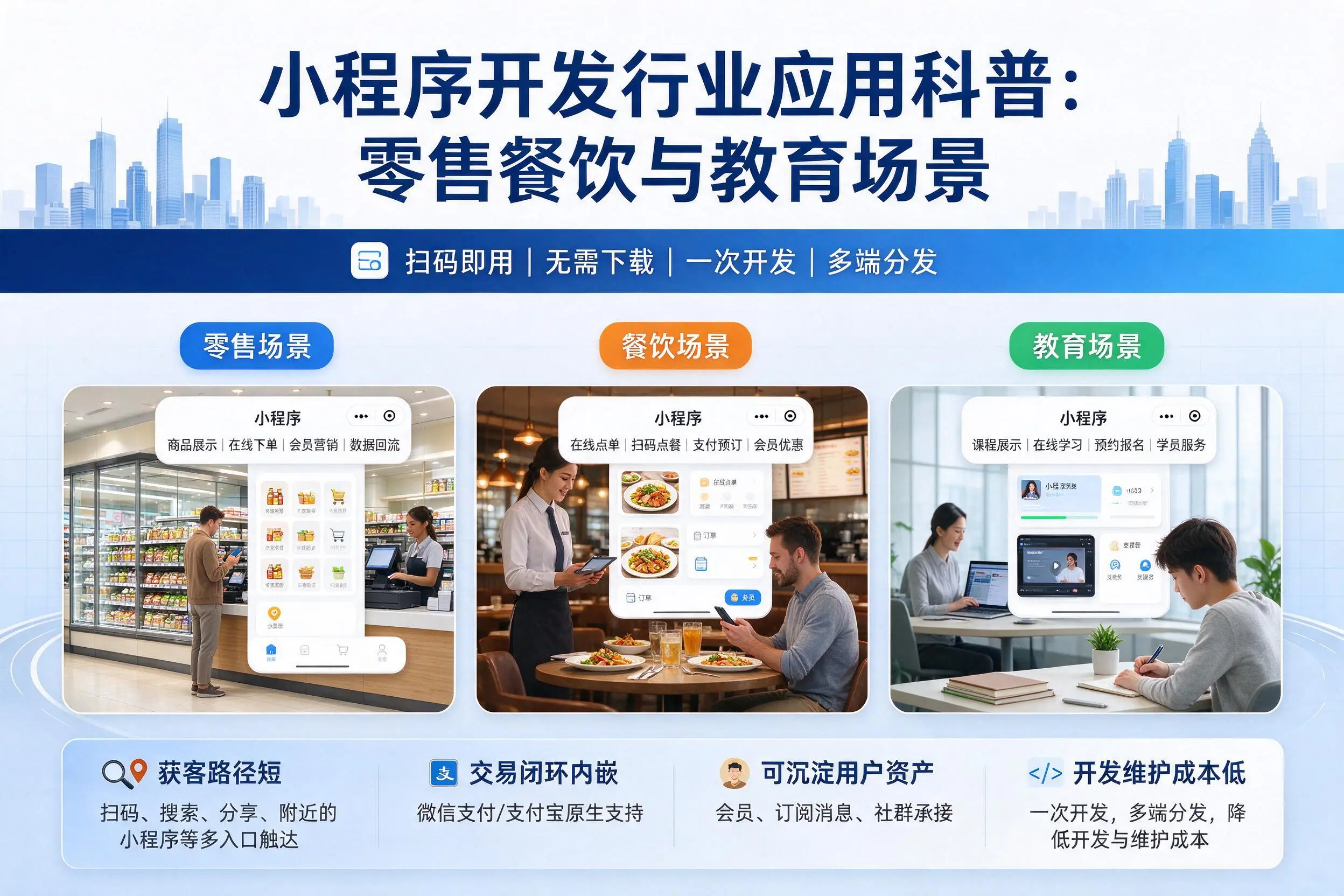 平凉小程序开发行业应用科普：零售餐饮与教育场景