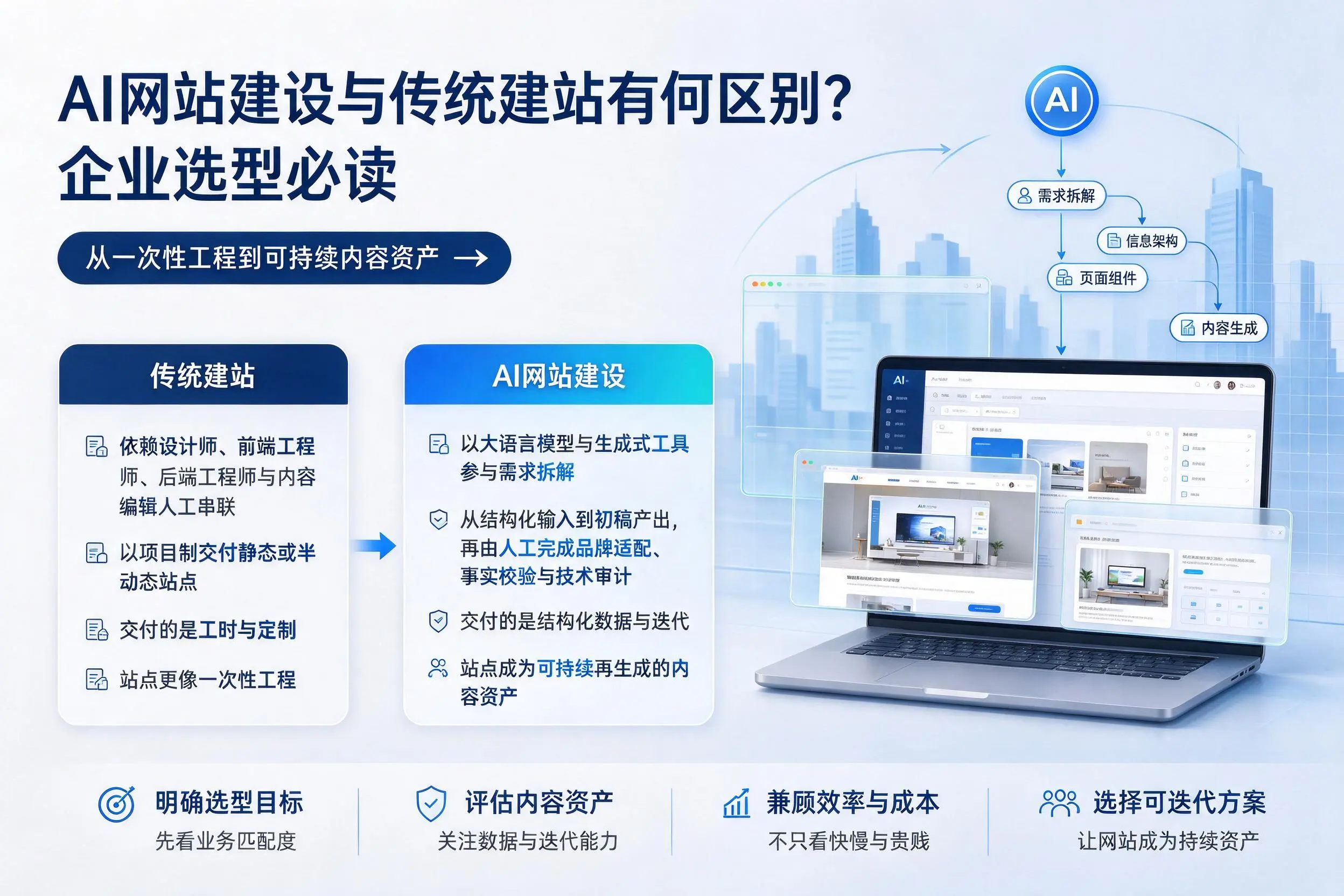 AI网站建设与传统建站有何区别？平凉企业选型必读