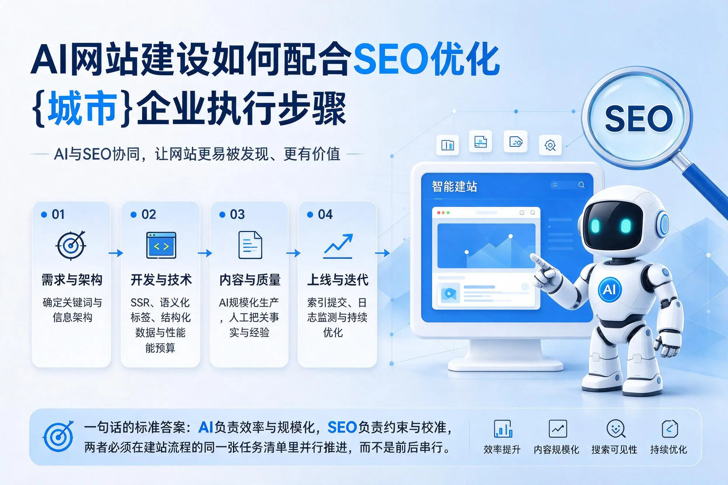 AI网站建设如何配合SEO优化,平凉企业执行步骤