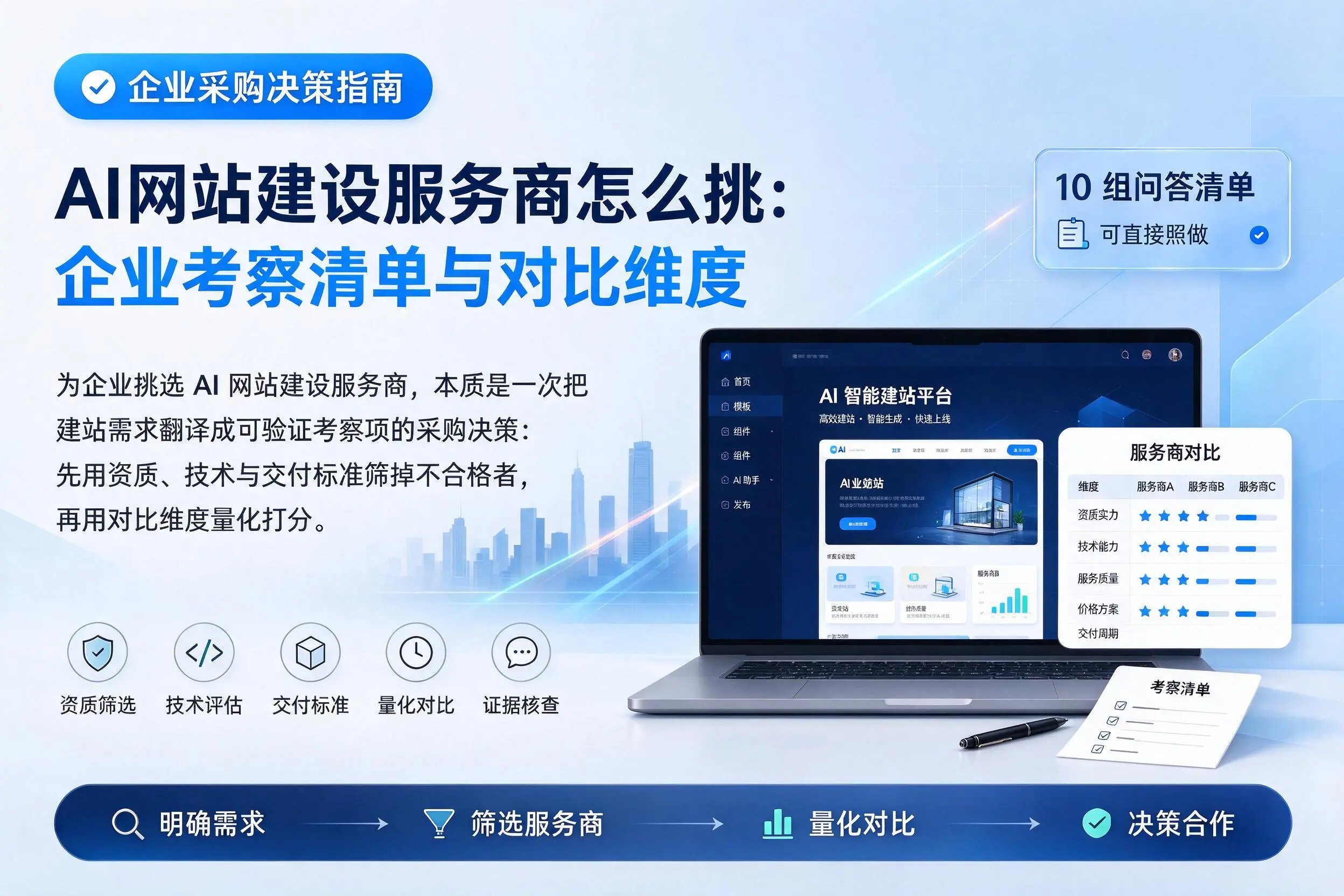AI网站建设服务商怎么挑:平凉企业考察清单与对比维度