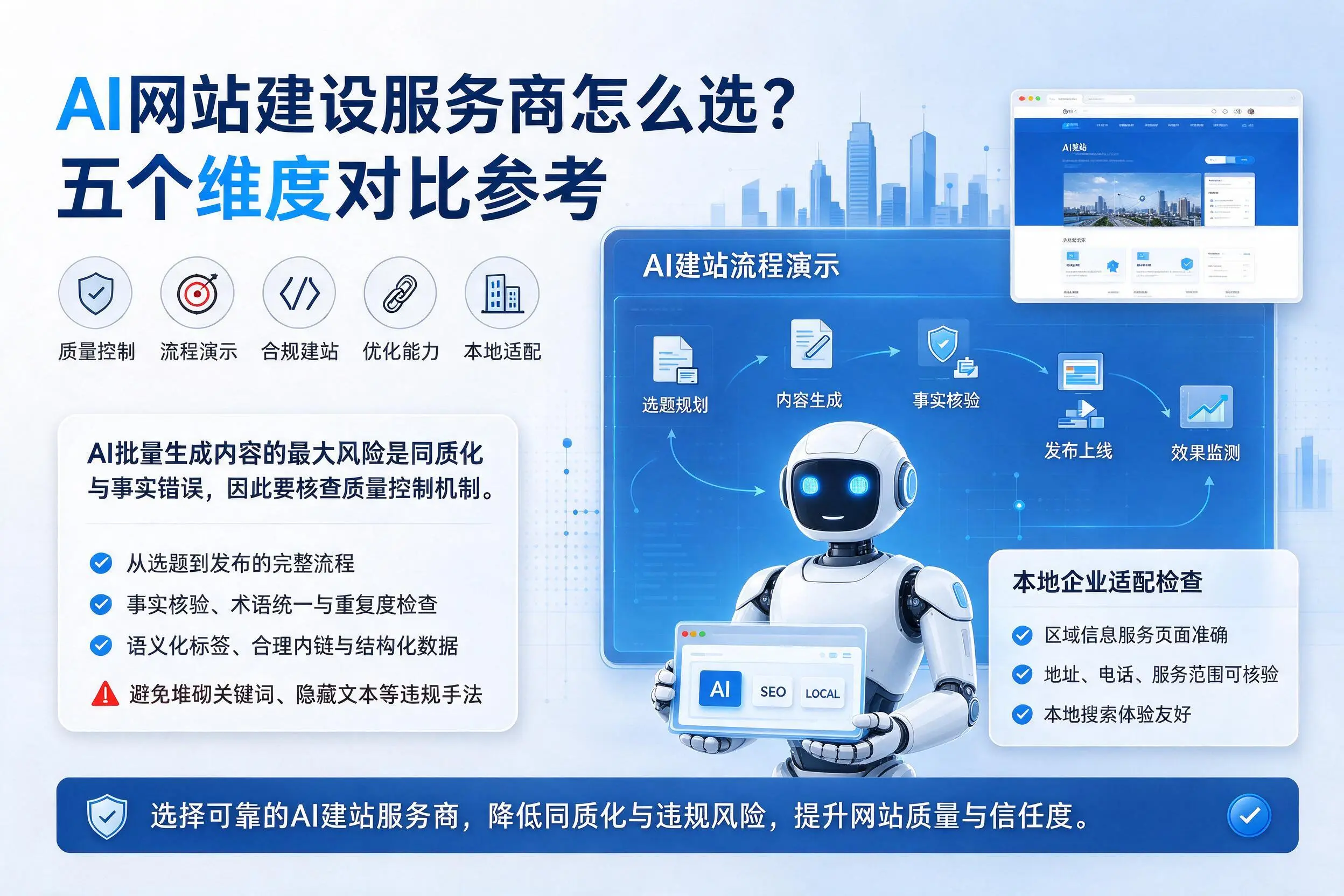平凉AI网站建设服务商怎么选？五个维度对比参考