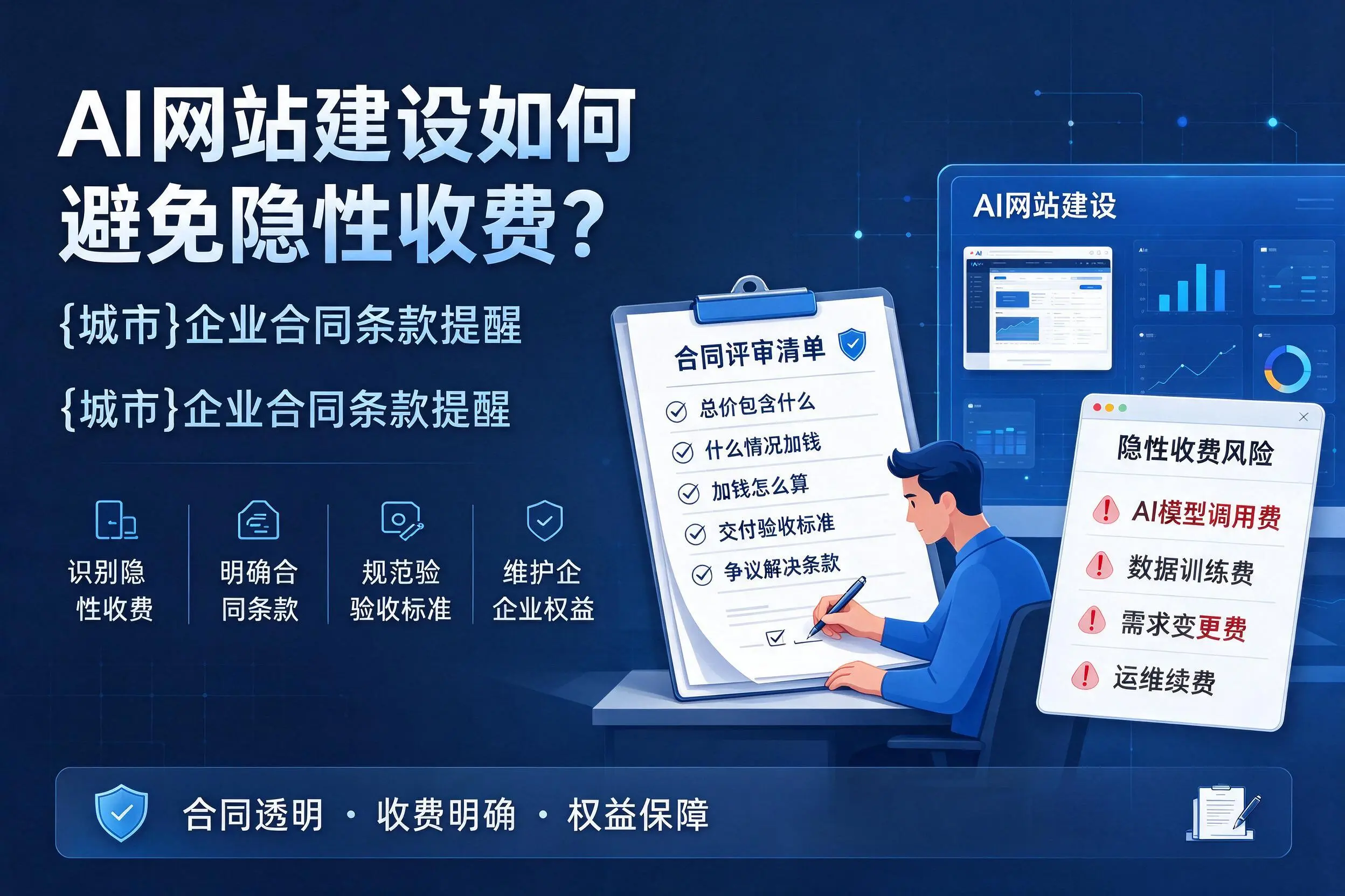 AI网站建设如何避免隐性收费？平凉企业合同条款提醒