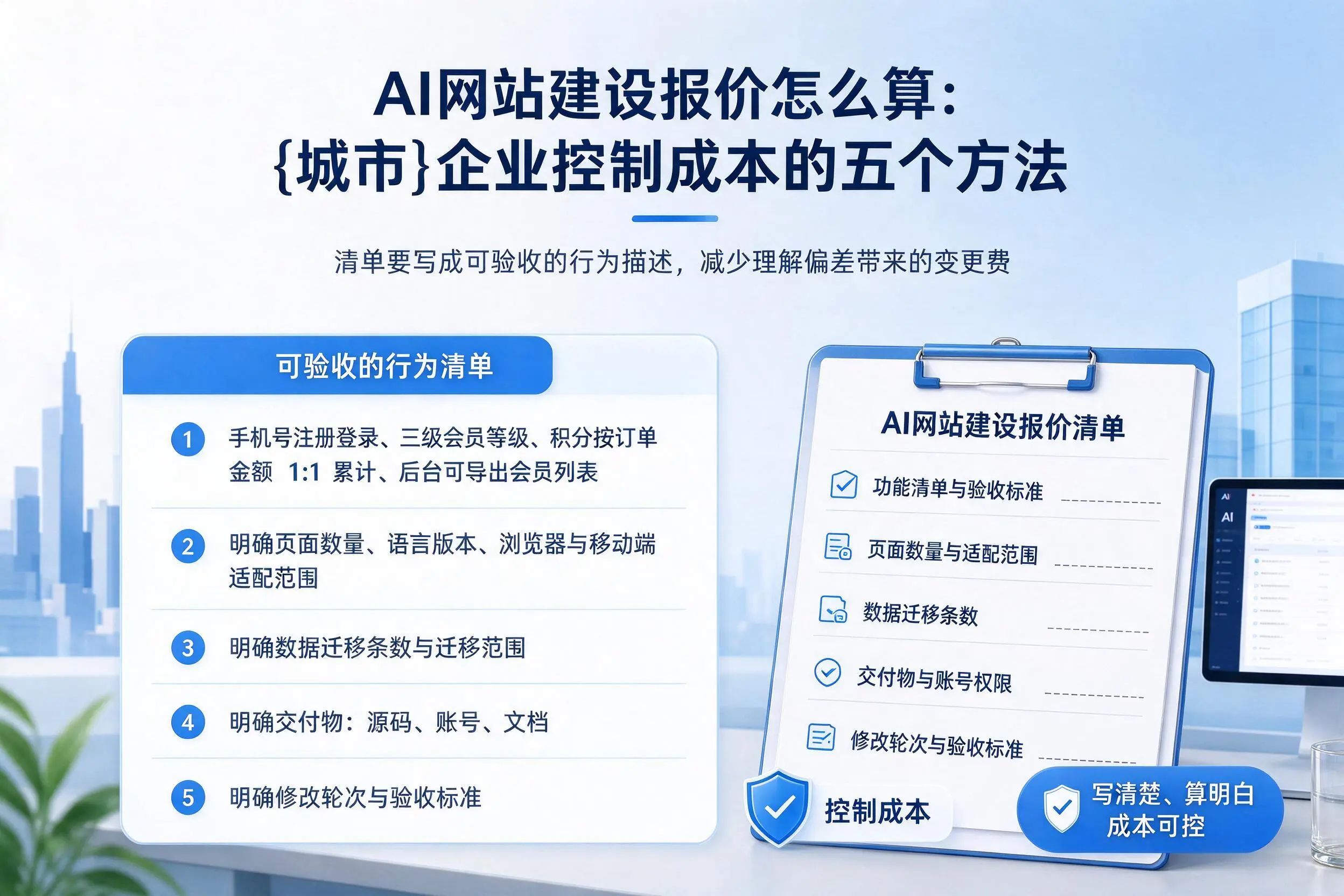 AI网站建设报价怎么算：平凉企业控制成本的五个方法